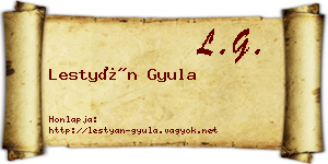 Lestyán Gyula névjegykártya