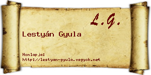 Lestyán Gyula névjegykártya